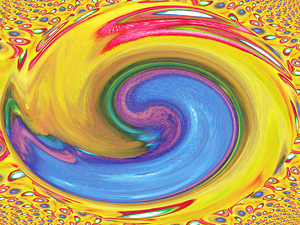 Abstract Colourful Swirl Acrylic Circles 